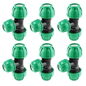 PP Fitting Klemmverbinder T-Stück Kupplung PE Rohr Verschraubung 20mm - 63mm - Picture 1 of 16