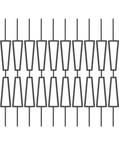 Paquete de 10 balaustres decorativos de metal de hierro forjado doble trapezoidal - Imagen 1 de 7