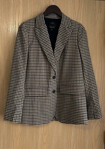 J Crew | Women 6 Tall Italian Stretch Tollegno 1900 Wool Old Money Plaid Blazer - Picture 1 of 10
