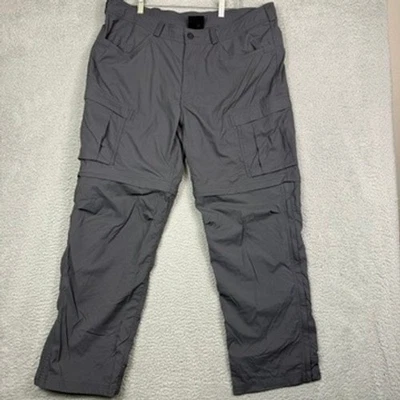Pantalones de Senderismo Convertibles REI Piernas con Cremallera Bolsillos de Carga para Hombres 40W x 32L Gris Foto 1 de 4
