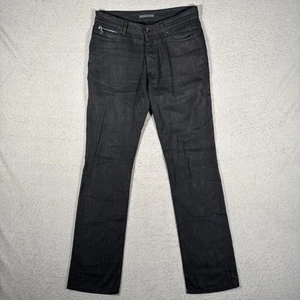 John Varvatos Vintage Y2K Jeans Men's Size 30 Zipper Pocket Waxed Denim Coated - Picture 1 of 12