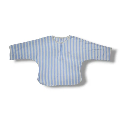 Camisa Henley Vintage Años 80 Ocean Pacific Azul/Gris Rayas Para Mujer M Hecha en EE. UU. Foto 1 de 4