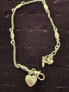 Brighton Wallflower Heart Flower Anklet-Retired-Adjustable - Picture 1 of 4
