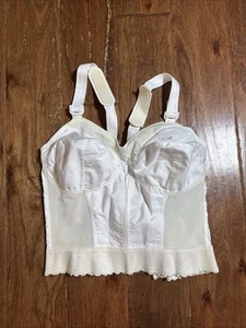 Vtg Exquisite Form Women Victorian LongLine Figurette Rear Closure Pinup Bra 38C - Picture 1 of 7