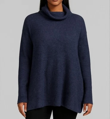 Suéter de cuello alto Eileen Fisher para mujer talla mediana azul marino mezcla de lana Foto 1 de 4