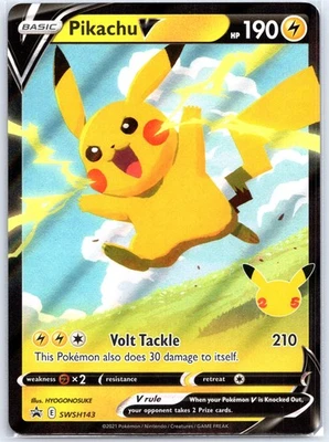 Pikachu V SWSH143 Near Mint Sword Shield Black Star Promo Pokemon Shipnow - Image 1 of 2