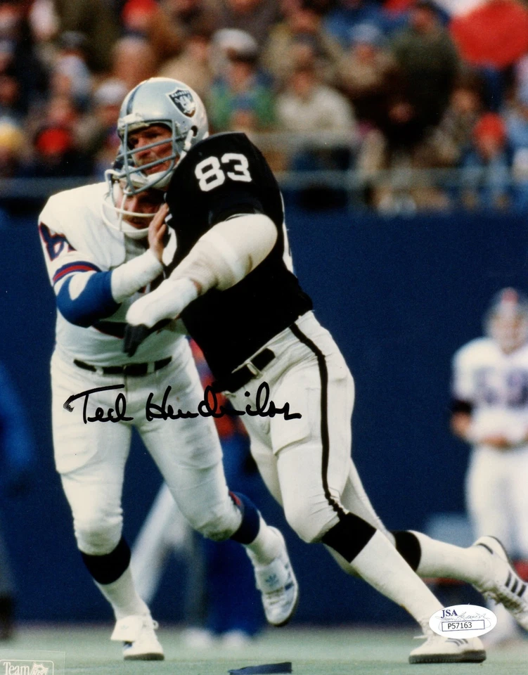Ted Hendricks Raiders HOF'er Signed 8x10 photo w/JSA COA - Image 1 of 1