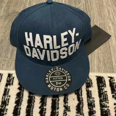 Harley-Davidson сплетенный шляпа синий белый мужской размер: 7 1/2 новый с Ярлыками XL - Изображение 1 из 3