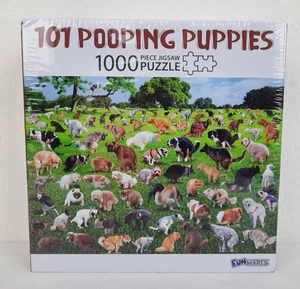 1000 Piece Puzzle "101 Pooping Puppies" Dogs Funwares New Funny Gift Exchange  - Picture 1 of 7