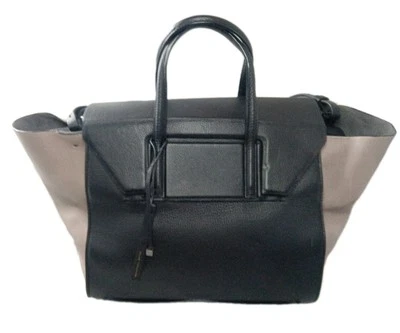 Bolso de Mano Elie Tahari Grande de Cuero con Cremallera Superior Bolso de Hombro Negro y Marrón  Foto 1 de 4