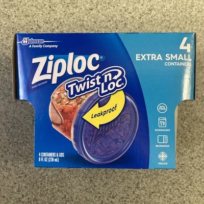 Ziploc Twist 'N Loc Food Storage Containers Extra Small 8 Oz  4 Containers - Image 1 of 4