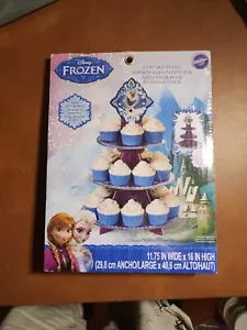 New Disney Frozen Cupcake Stand Wilton 3 Tier Holder w/ Anna Elsa Olaf Holds 24 - Picture 1 of 7