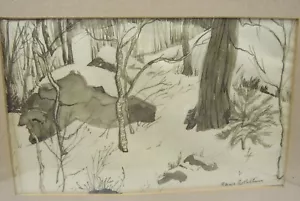 Vintage signed framed painting winter landscape scene Maria Rothblum 9x12" - Picture 1 of 9