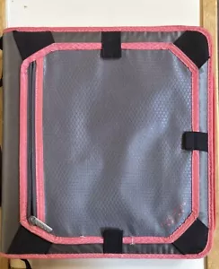 Five Star 2 inch Zipper Binder with Expandable Panel Gray w Pink Trim 3 Ring - Picture 1 of 4
