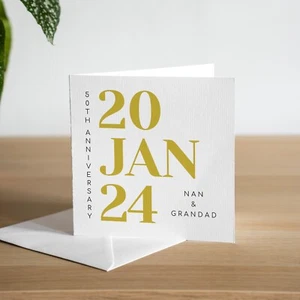 Tarjeta Personalizada 50 Aniversario Boda Esposa Oro Aniversario Regalo Marido - Imagen 1 de 2