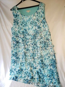 cb establecido 1962 Vestido azul floral de cambio para mujer talla 20 volantes en capas - Imagen 1 de 5