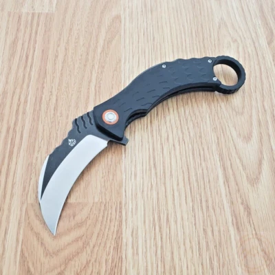QSP Knife Eagle Karambit Folding Knife 3.12" D2 Steel Blade Black G10 Handle - Image 1 of 4