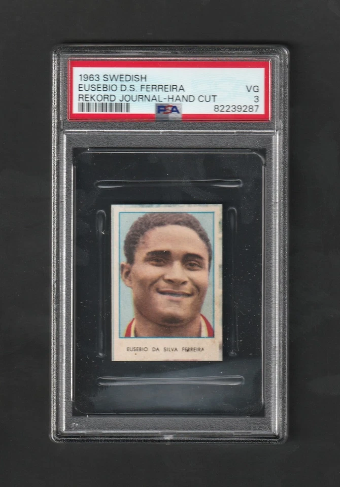 1963 Swedish Rekord EUSEBIO Da Silva Ferreira RC ~~ PSA 3 ~ Fútbol Salón ~ ¡Mira! Foto 1 de 2