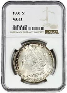1880 Morgan Silver Dollar $1 Coin NGC MS 63 - Picture 1 of 2