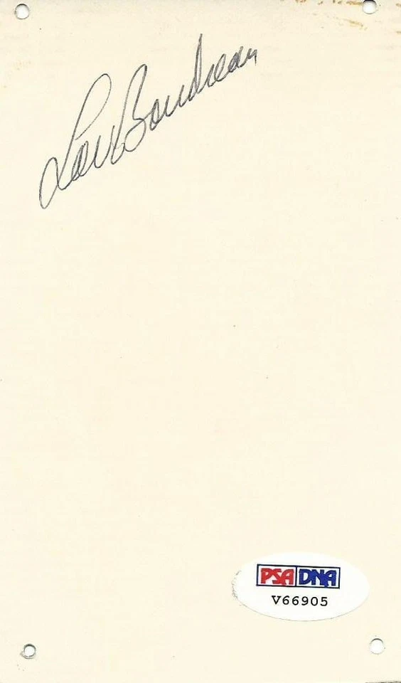 Lou Boudreau Signed 3x5 Index Card PSA/DNA COA Indians Baseball Hall of Fame HOF - Image 1 of 1