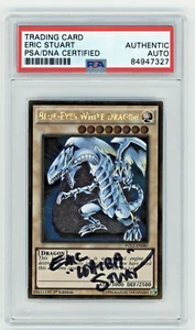 PSA Signed Eric Stuart Blue Eyes White Dragon 1st Ed. PGL2-EN080 Premium Gold - Picture 1 of 2