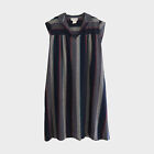 Pant A Vision 80&#39;s Plus Size Vintage Wool Blend Striped Midi Sheath Dress sz 22W