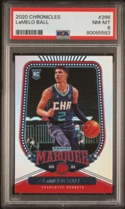 LaMelo Ball 2020-21 Panini Chronicles Marquee Charlotte Hornets #266 RC PSA 8 - Picture 1 of 2