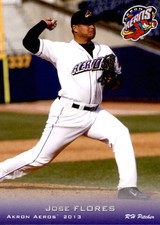 2013 Akron Aeros Grandstand #8 Jose Flores Bolivar Venezuela VZ Baseball Card