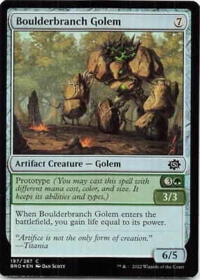 2022 Magic The Gathering The Brothers' War Foil #197 Boulderbranch Golem C - Image 1 of 2