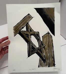 Seidendruck mit Acryl Davidstern in einer Synagoge in Mexiko limitierte Auflage 2015 - Bild 1 von 11