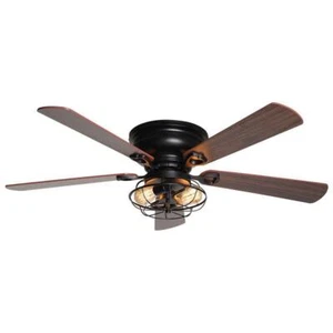 Parrot Uncle Ceiling Fan 48" 5-Blade Indoor Matte Black w/ Remote + Light Kit - Picture 1 of 9