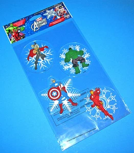 AVENGERS ASSEMBLE GEL CLINGS - Thor, Incredible Hulk, Captain America, Iron Man - Picture 1 of 2