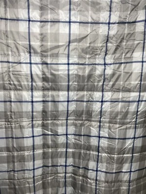 Eddie Bauer Throw Blanket Gray Plaid Camp Down Alternative Puffer Packable Check - Image 1 of 4