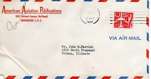 AMERICAN AVIATION PUBLICATIONS, WASHINGTON DC TO URBANA, IL  1961   FDC8742 - Picture 1 of 1