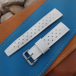 19mm Swiss Tropic Straight End White Unused Vintage Diver Watch Band - Picture 1 of 6