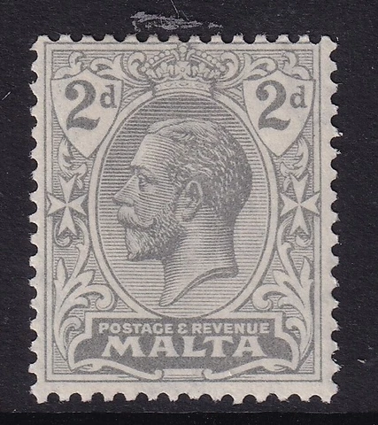 MALTA GV SG100, 2d grey, Mounted MINT. Cat £12 Cover