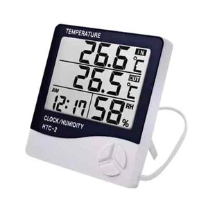 LCD Digital Thermometer Hygrometer Indoor Outdoor Weather Station Clock HTC-2 UK - Picture 1 of 1
