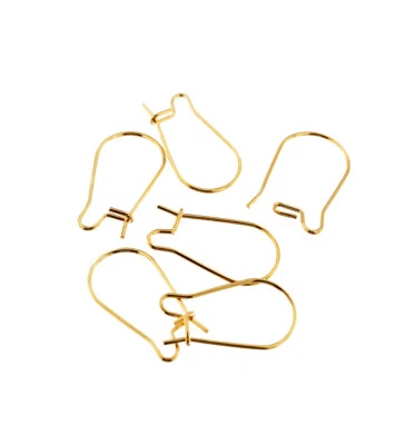 Pendientes de acero inoxidable dorado - Riñón - 11mm x 20mm - 10 piezas 5 pares - FD791 Foto 1 de 3