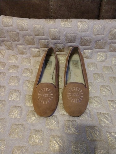 ugg Alloway ciabatta piatta in castagno donna taglia 8 pre proprietario senza fori macchie 