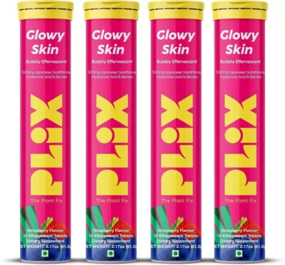 PLIX Skin Glow Glutathione Effervescent Tablets For Clear & Youthful Skin 60Tabs