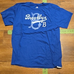 MLB Brooklyn Dodgers Baseball Logo T-Shirt Size Large Blue - Picture 1 of 4
