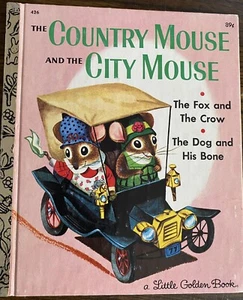 The Country Mouse And The City Mouse A Little Golden Book 1961 Very Good 1st “J” - Picture 1 of 6