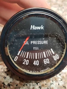 Hawk Oil Pressure Gauge 0-80 Psi Vintage Untested!! FOR Parts!!! - Picture 1 of 12