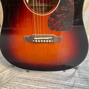 USA Sunburst GLOSSY J45 Acoustic Electric Guitar With EQ top Solid B&S mahogany - Picture 1 of 9