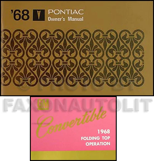 1968 Pontiac Convertible Proprietari Manuale Set Firebird Gto Tempest Lemans - Immagine 1 di 1