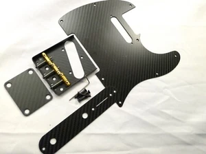 Carbon Fiber Tele Bridge Pickguard Control Plate Neck Plate Set Matt - Picture 1 of 19