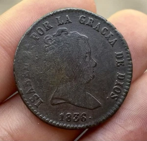 Moneda 8 Maravedis 1836 Segovia. ISABEL II - Imagen 1 de 4