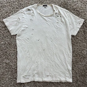 $295 R13 Destroyed Boy T-Shirt Off White Ecru Men’s Size Small Japanese Fabric - Picture 1 of 18