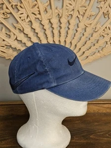Cappellino Nike Swoosh doppio lato colore denim blu vintage anni 90 donna - Foto 1 di 12