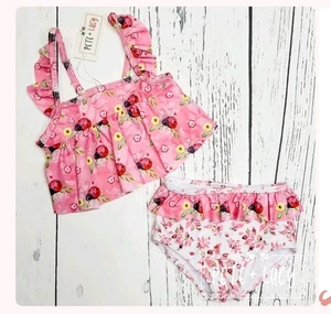 Size 5 Pete And Lucy 2 PC Bikini Sweet Ladybugs NWT - Picture 1 of 3